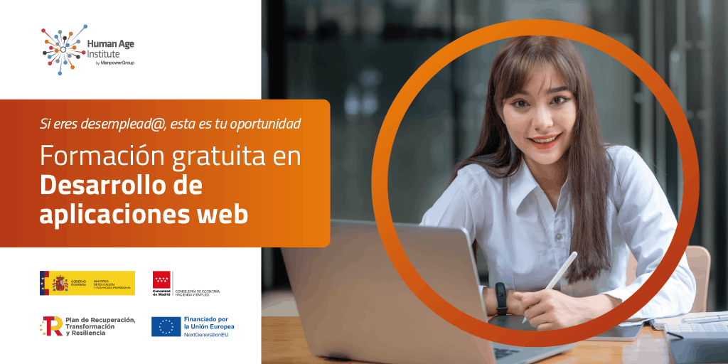 Banner sobre formación gratuita en desarrollo de aplicaciones web