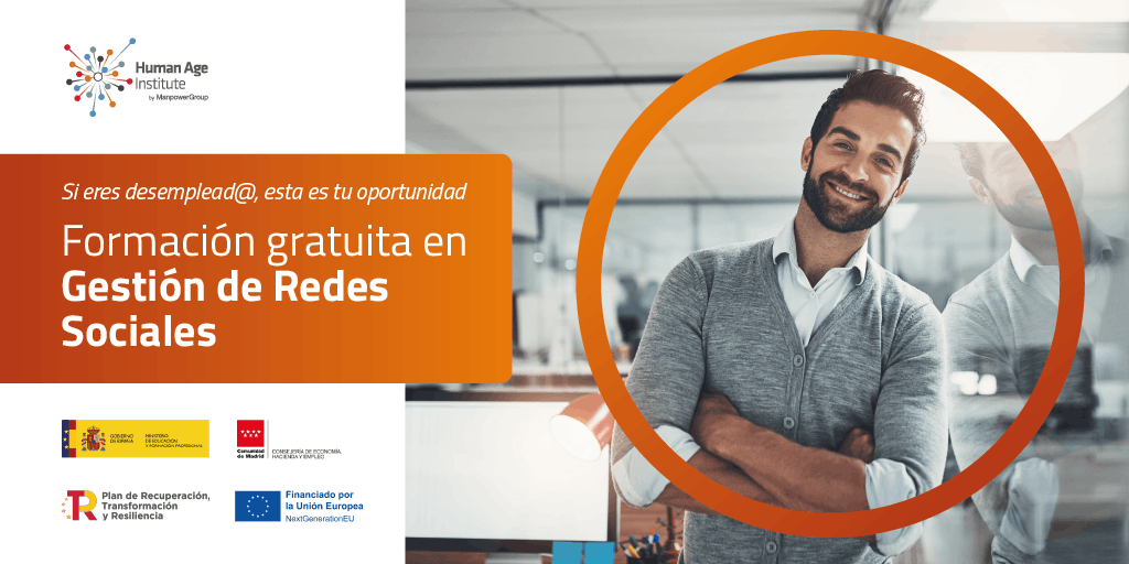 Banner sobre formación gratuita en gestión de redes sociales