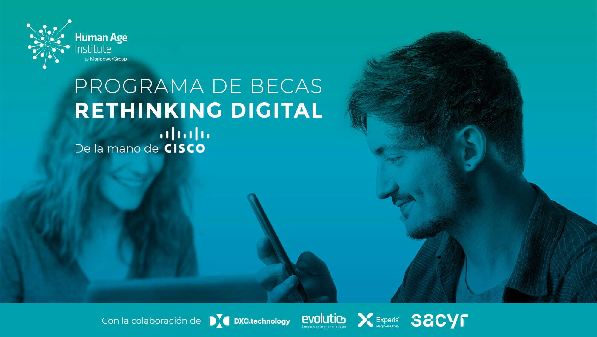 Banner del programa de becas Rethinking Digital