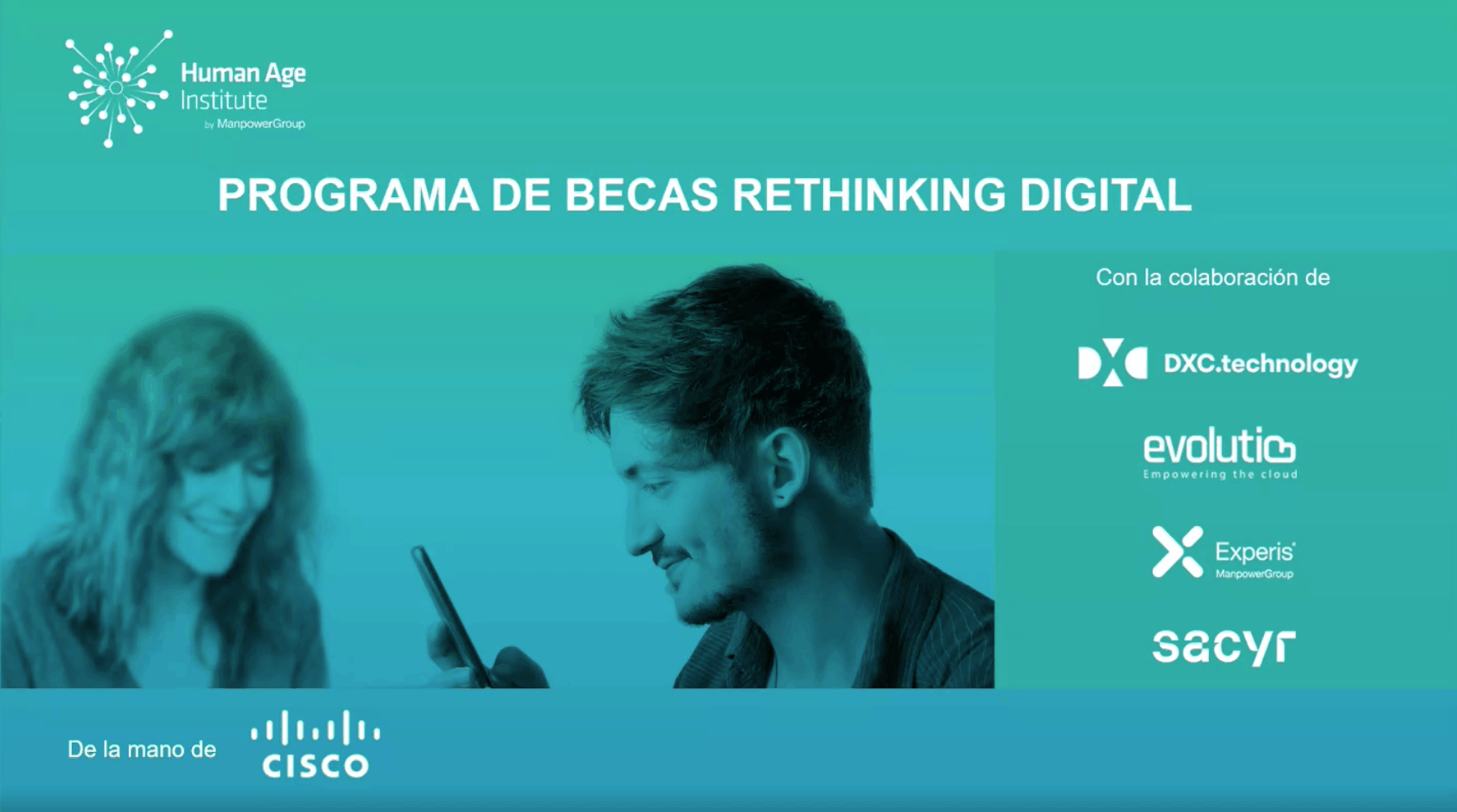 Banner del programa de becas Rethinking Digital