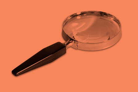 Lupa con fondo naranja 