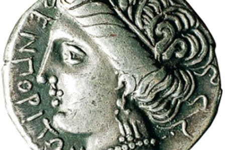 Foto de una moneda romana