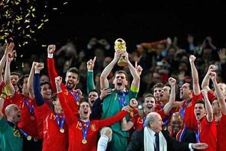 Victoria de España en el mundial de fútbol