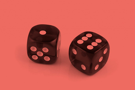 Dados con fondo rojo