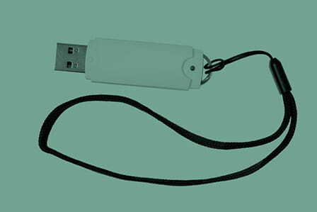 Pendrive con fondo verde