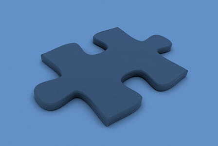 Pieza de puzzle con fondo azul